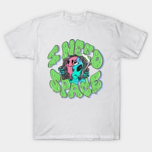 I Need Space Trippy Smoking Alien T-Shirt